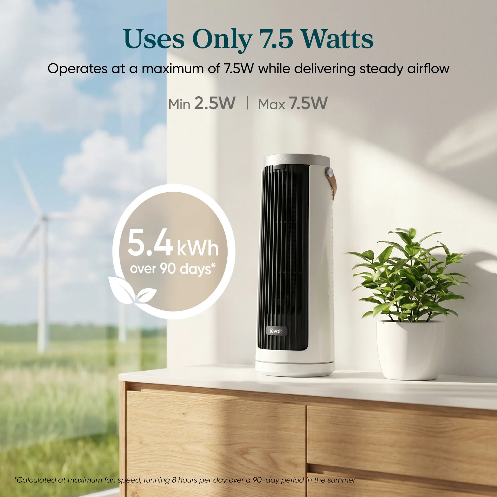 Levoit 13'' Portable Mini Tower Fan - Image 3