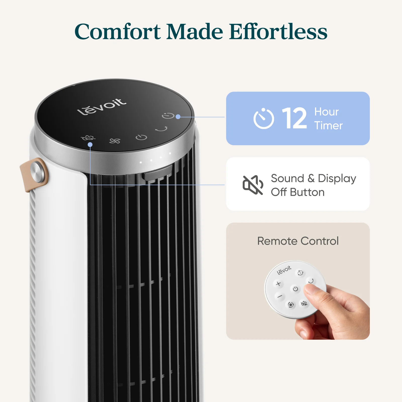 Levoit 13'' Portable Mini Tower Fan - Image 5
