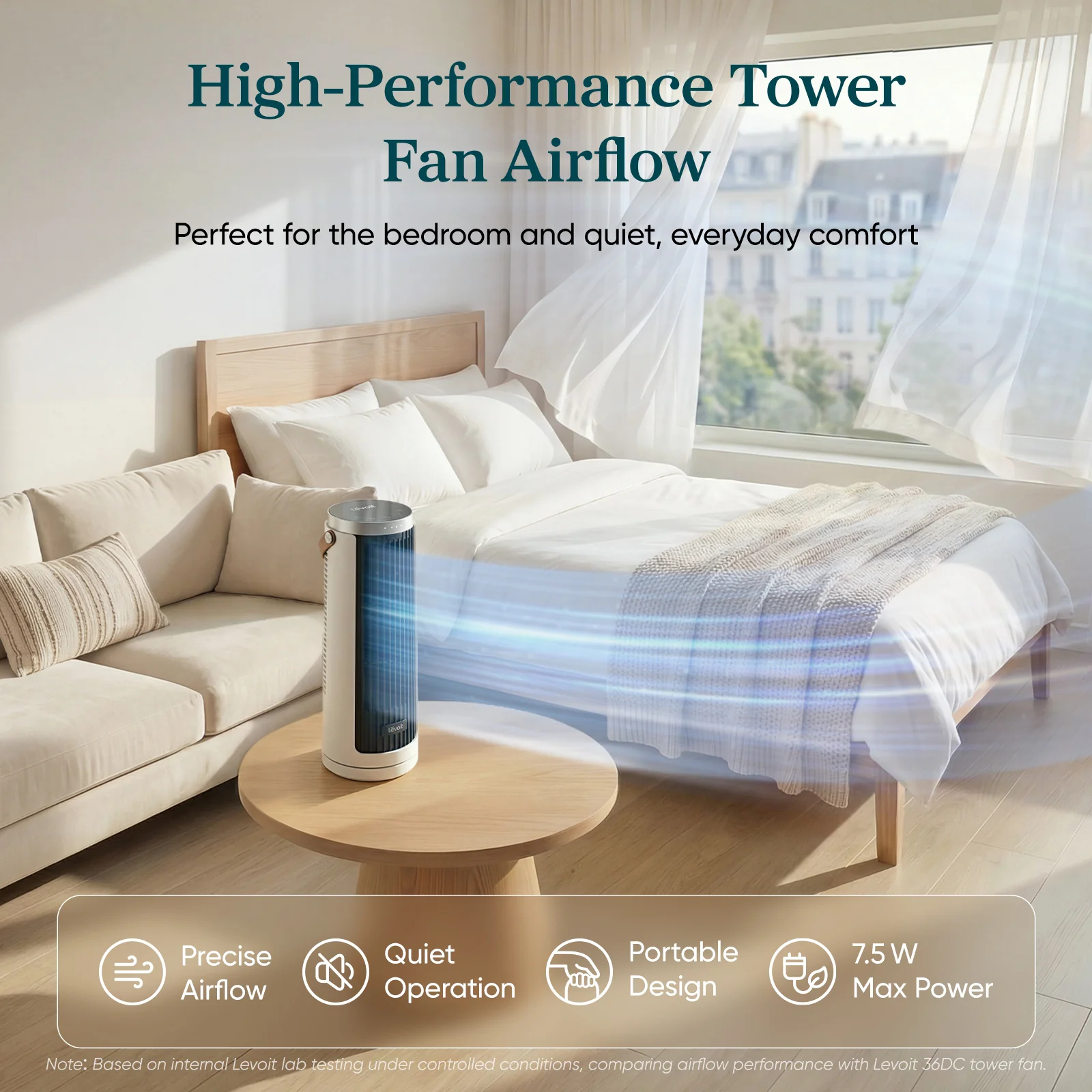 Levoit 13'' Portable Mini Tower Fan - Image 6