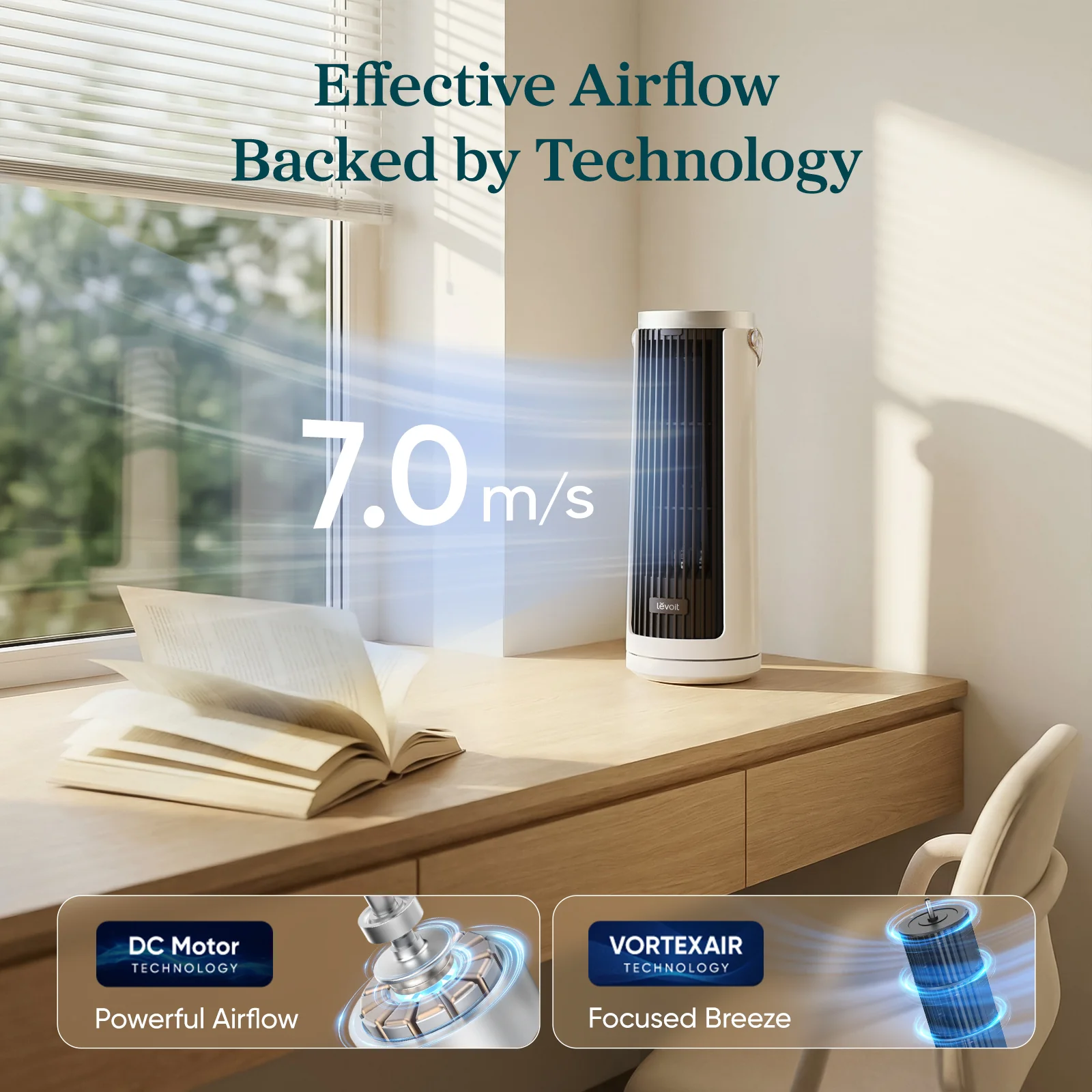 Levoit 13'' Portable Mini Tower Fan - Image 7