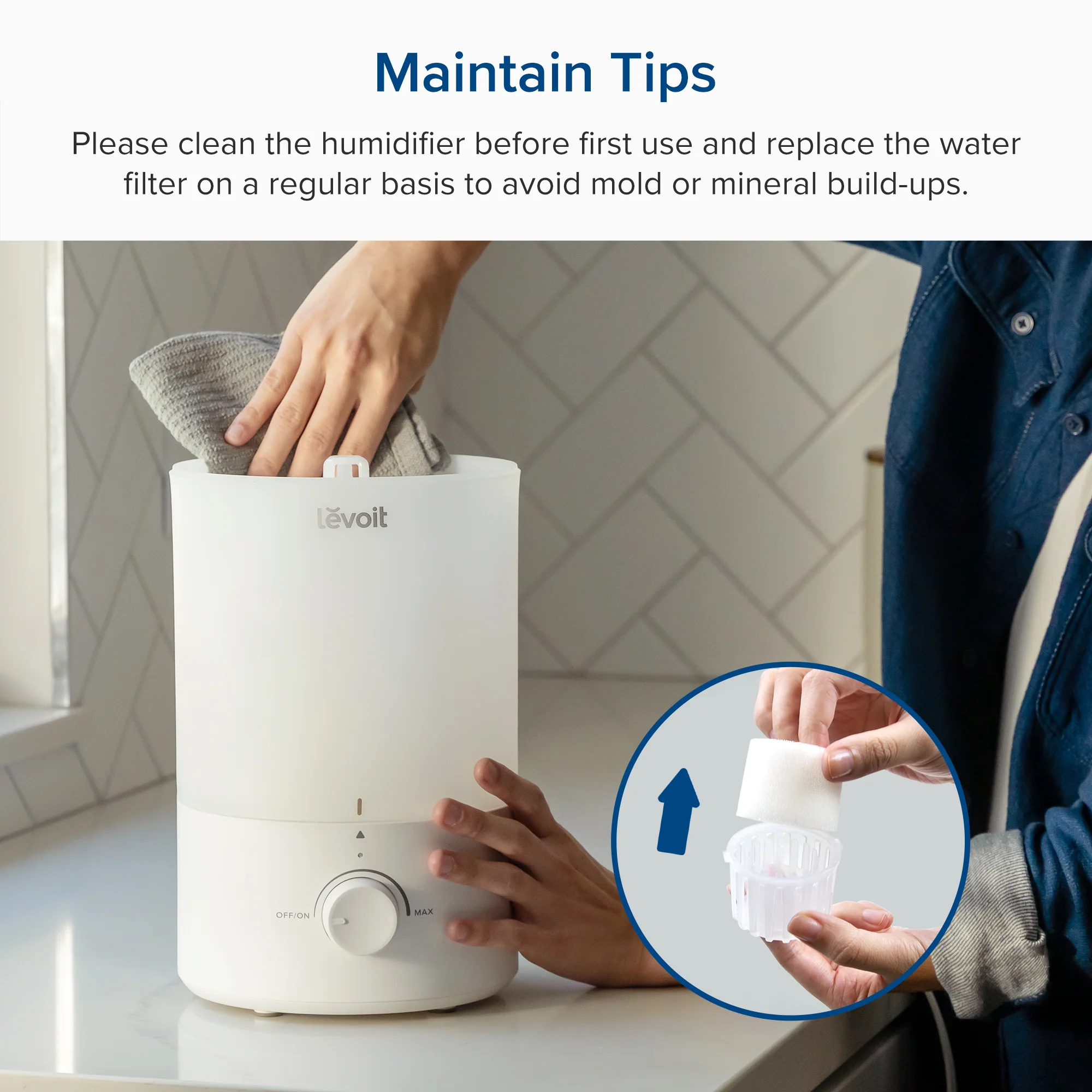 Levoit Dual 150 Ultrasonic Humidifier - White - Image 12