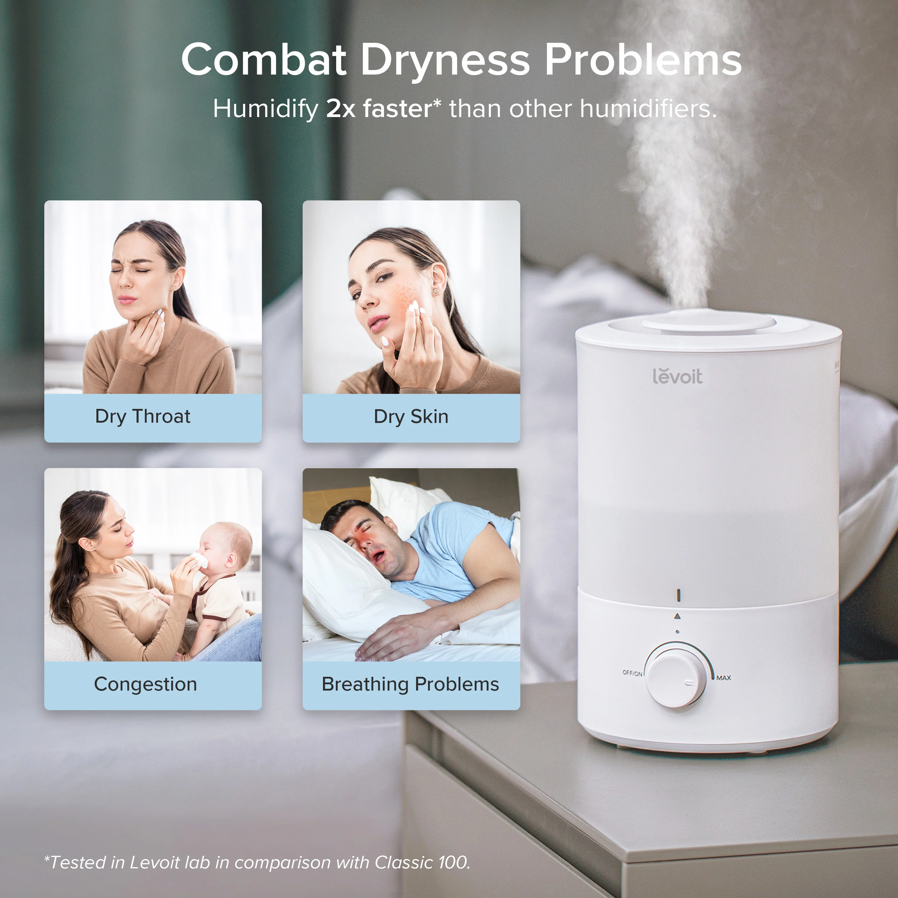 Levoit Dual 150 Ultrasonic Humidifier - White - Image 6