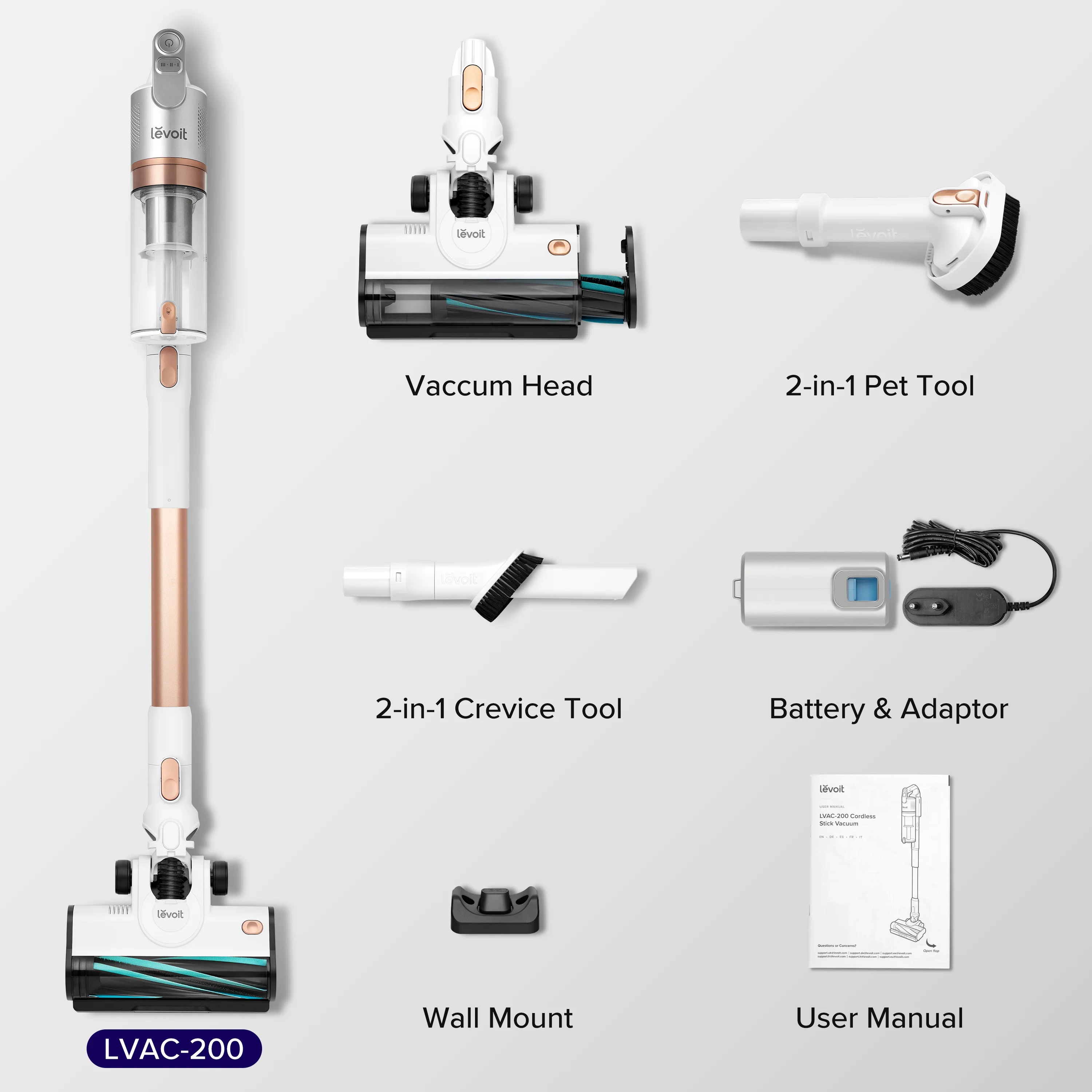 Levoit LVAC-200 Cordless Vacuum Cleaner - Gold - Image 7